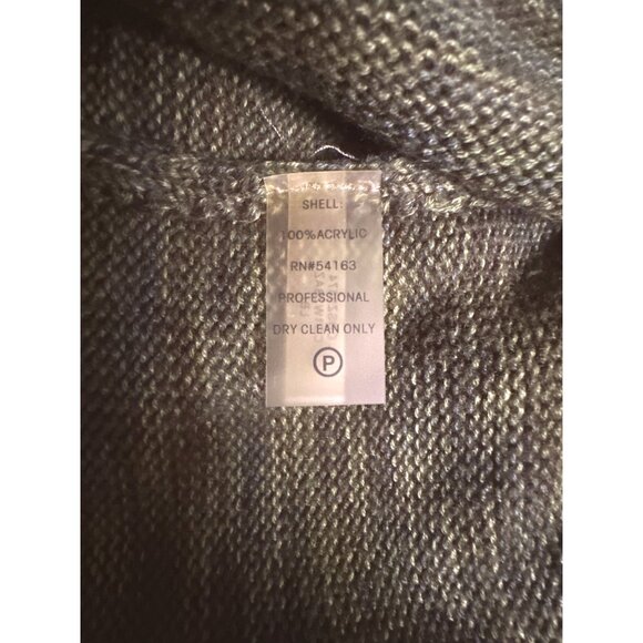 Calvin Klein Sleeveless Knit Dress With Pockets Olive Green Acrylic Turtleneck M - Picture 6 of 9